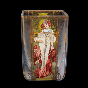 Porta-candela in vetro Alfonse Mucha : Autunno, Goebel
