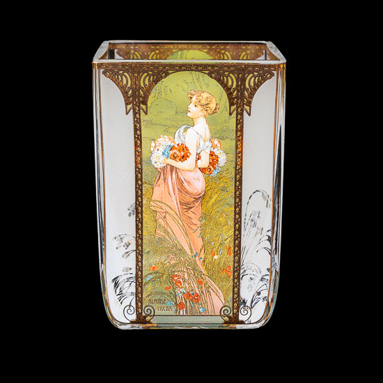 Alfonse Mucha Glass candle jar : Summer, Goebel