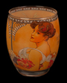 Alfonse Mucha glass or candle jar : Summer, Goebel