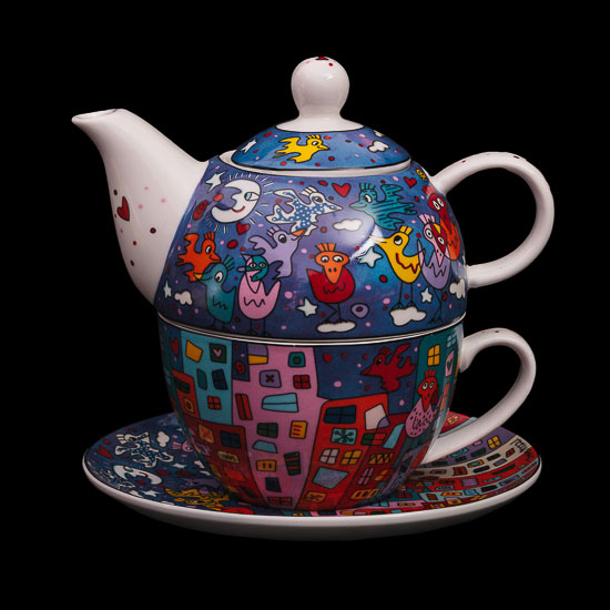 James Rizzi porcelain Tea for One : City birds, Goebel