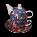 James Rizzi porcelain Tea for One : City birds (Detail 1)