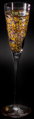 Flûte à Champagne Tiffany : Perruches et Paon (détail 6)