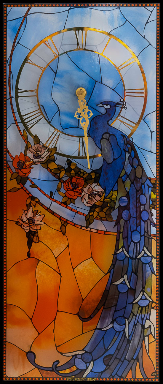 Horloge murale Louis. C Tiffany : Paon bleu, Goebel