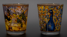 Verres ou porte-bougies Louis C. Tiffany : Paon & Perruches, Goebel