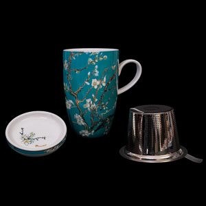 Mug in porcellana con infusore per t Vincent Van Gogh : Ramo di mandorlo (Goebel)