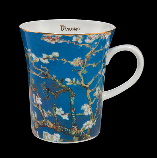 Mug Vincent Van Gogh en porcelaine : Branche d'amandier (bleu)