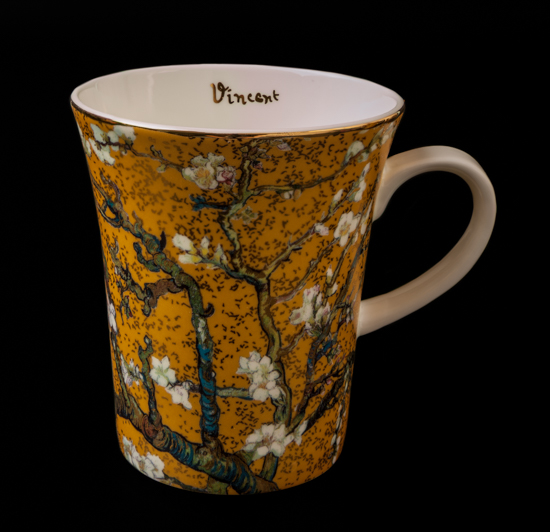 Mug Vincent Van Gogh, en porcelana : Rama de almendro (oro)