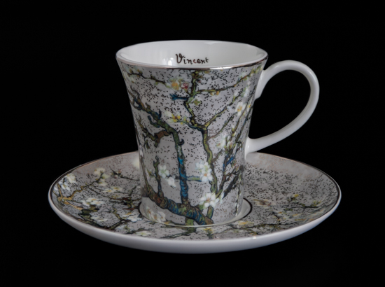 Vincent Van Gogh Porcelain coffee cup, Almond Tree (white) (Goebel)