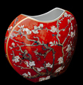 Vincent Van Gogh porcelain vase : Almond Tree (red), detail n°2