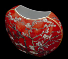 Vincent Van Gogh porcelain vase : Almond Tree (red), detail n°4
