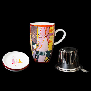 Mug de porcelana con infusor de té Rosina Wachtmeister : Sottosopra (Goebel)