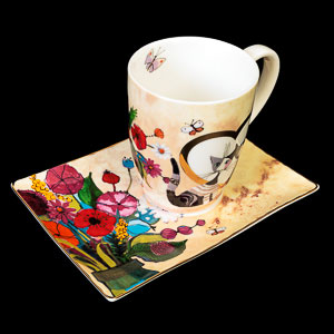 Rosina Wachtmeister Teacup and saucer : In love