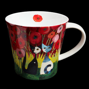 Rosina Wachtmeister porcelain cup : Lovers in Poppies