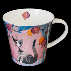 Rosina Wachtmeister porcelain cup : Cats and grenades in celebration