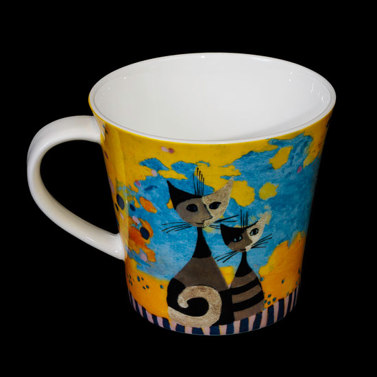 Tasse Et Soucoupe Rosina Wachtmeister 'L'Histoire De Zwei Freunde' - Porcelaine Bleue, état Comme Neuf