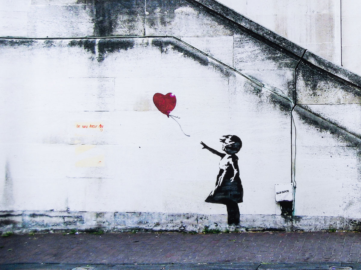 Póster de Arte de Banksy - La niña con el globo (2002) ,80x60 cm