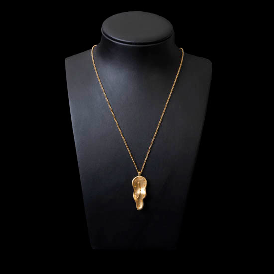 Pendentif Vintage Doré Salvador Dali - Bijou D'Artiste - En Métal - Occasion