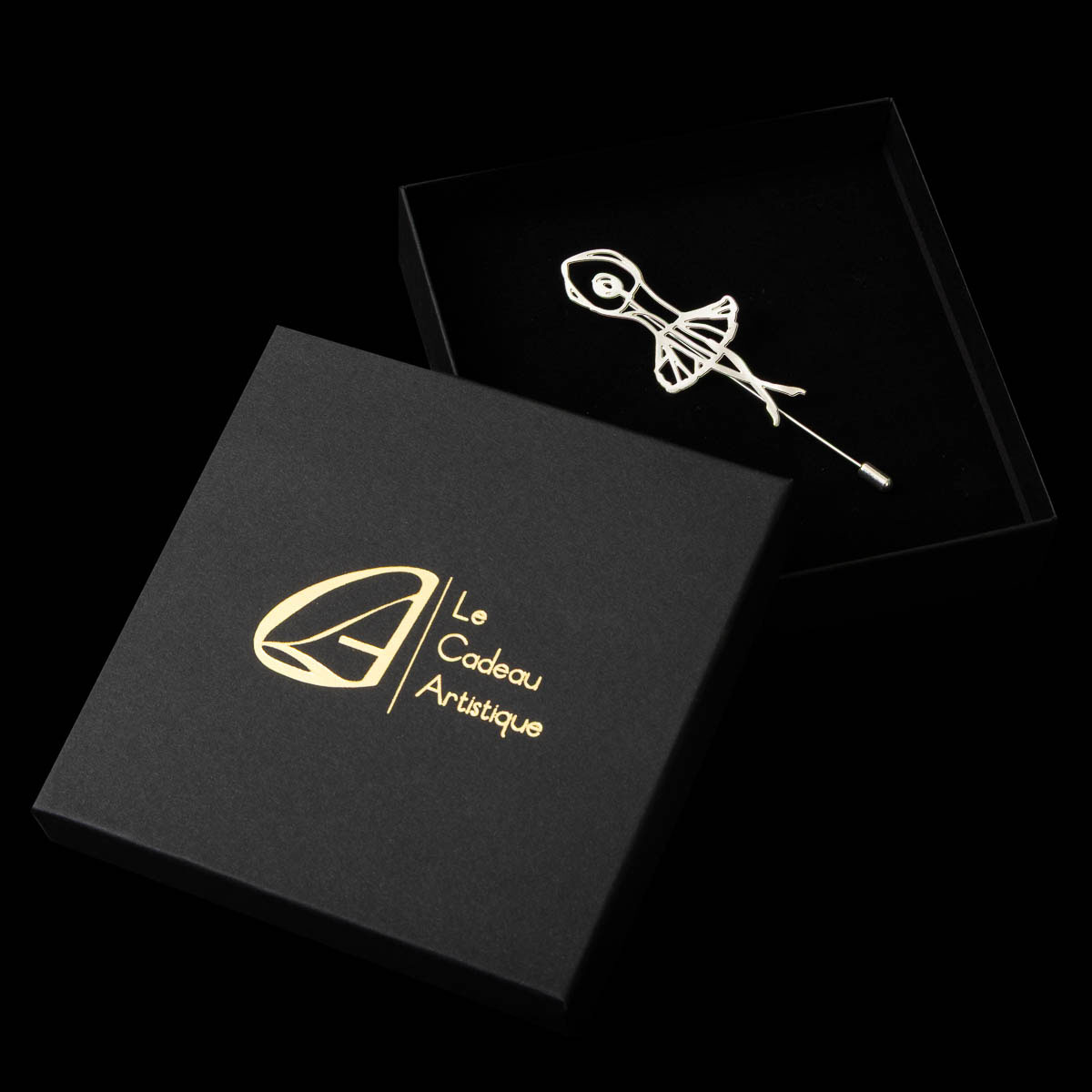 Spilla ispirata a Degas - Piccola ballerina (scatola gioiello regalo)