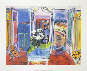 Affiche d’Art Raoul Dufy : Intérieur avec fenêtre ouverte (1928)