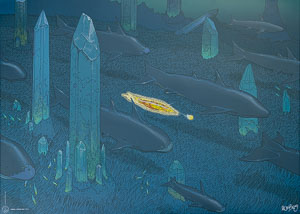 Affiche Jean Giraud, Moebius : Le Monde d'Edena - Crystal Sea