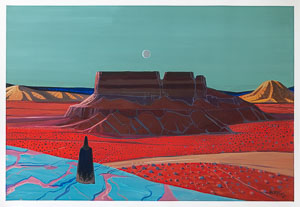 Estampe pigmentaire Moebius : Mesa Rouge