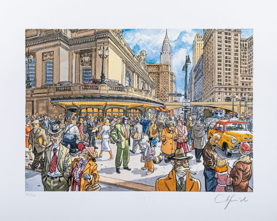 Juanjo Guarnido signed Fine Art Pigment Print, Blacksad - Central Station