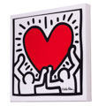 Keith Haring print on canvas - Heart for two (detail)