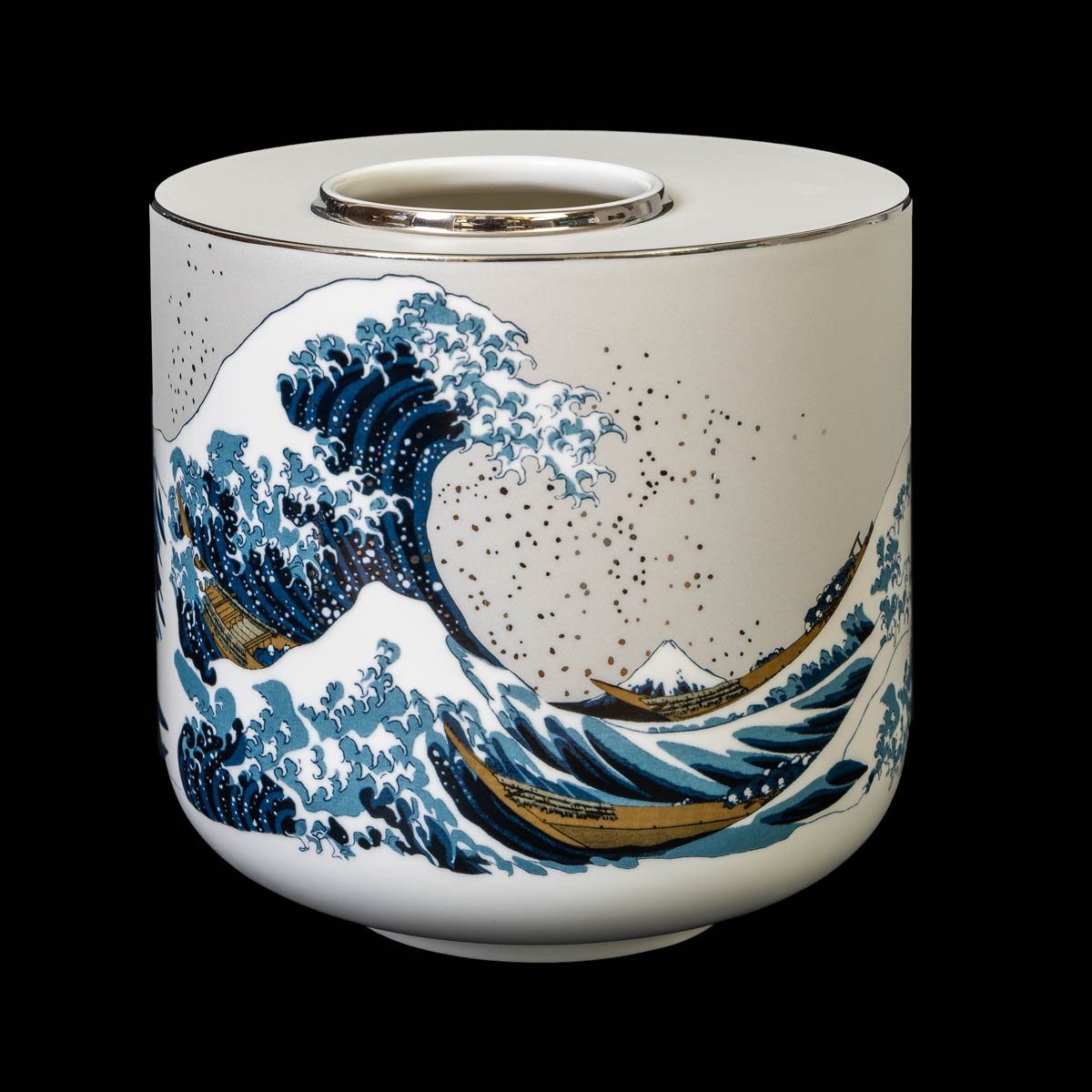 Vase Hokusai : La grande vague de Kanagawa (Cylindrique 16 cm), détail n°3