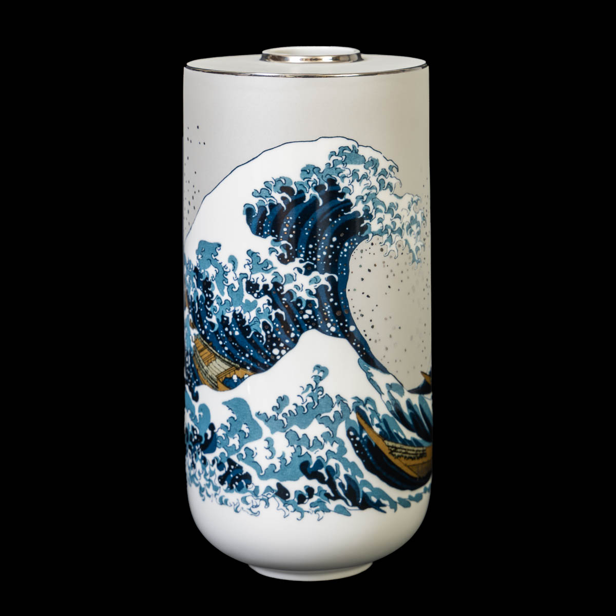Vase Hokusai : La grande vague de Kanagawa (Cylindrique 25,5 cm), détail n°2