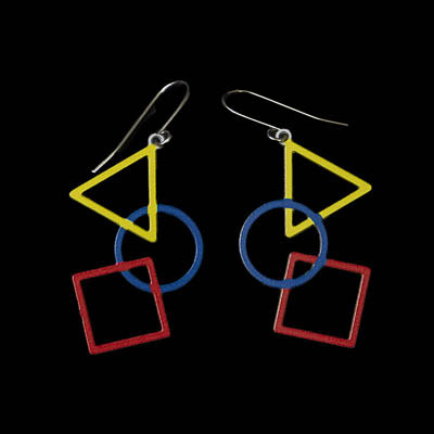 Boucles d'oreilles Kandinsky : Triangle, carré et cercle