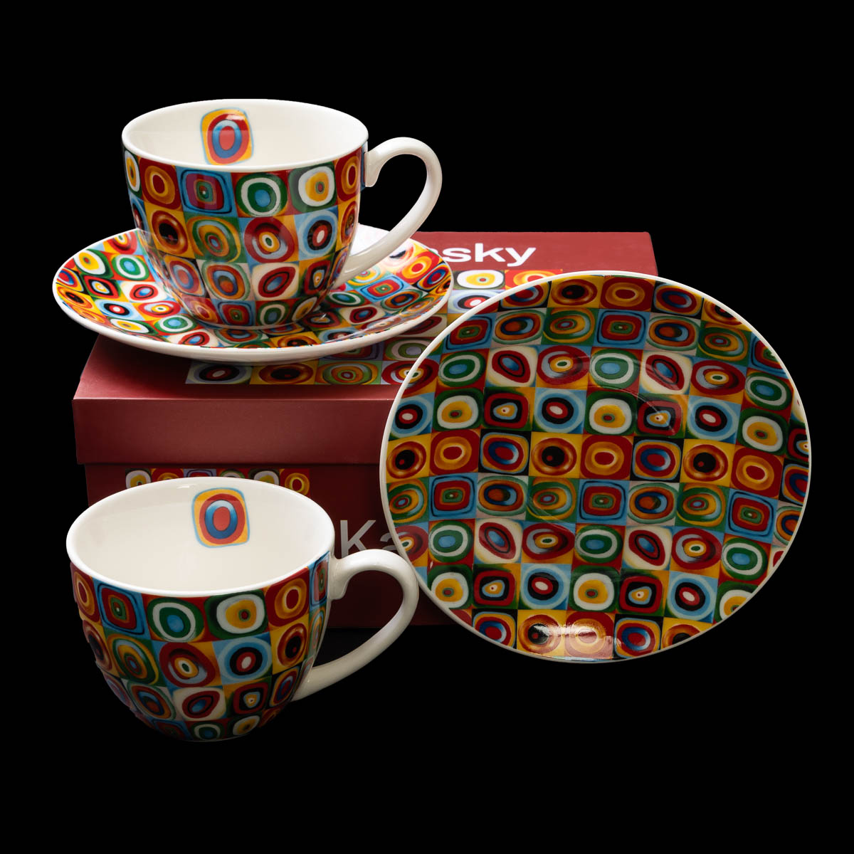 Duo tasses à à thé et sous-tasses Kandinsky : Color Study, (détail n°3)