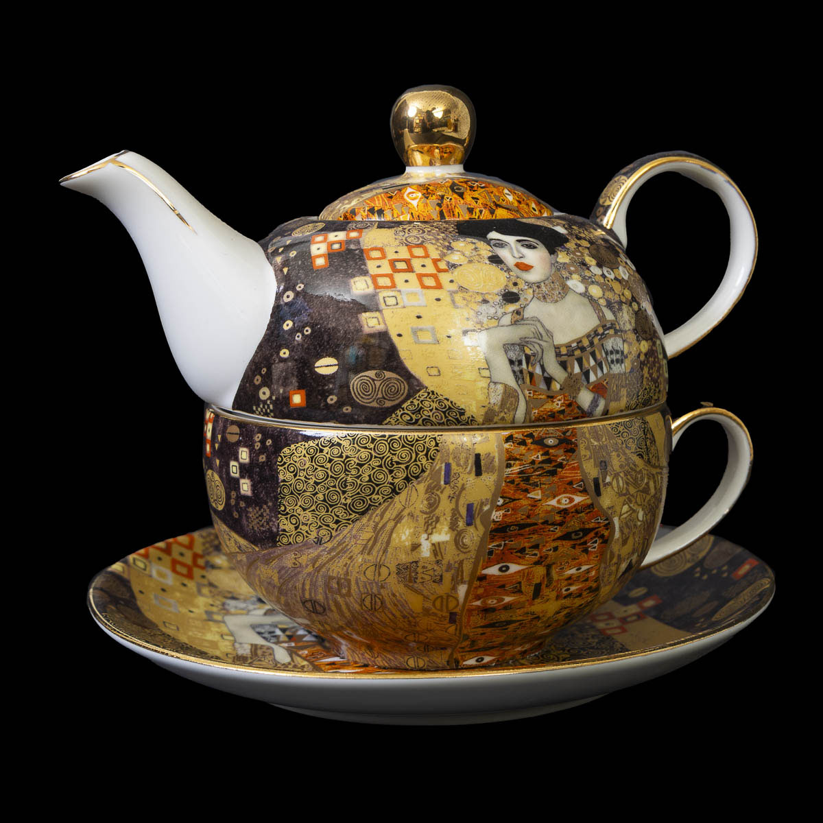 Gustav Klimt Cup and Teapot Duo, Tea for one  : Adèle Bloch (detail n°1)