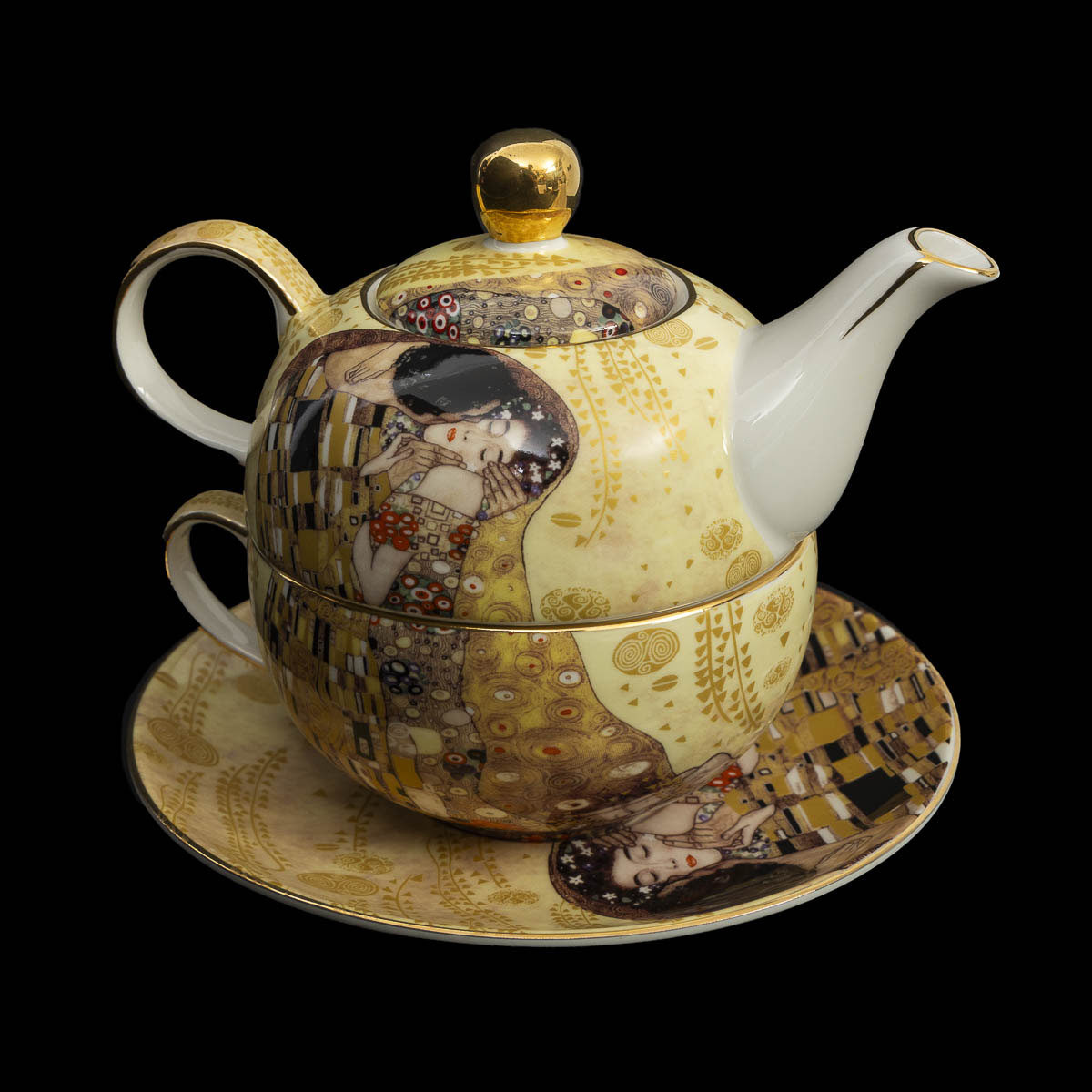 Dúo Taza y Tetera Gustav Klimt: El beso (detalle n°1)