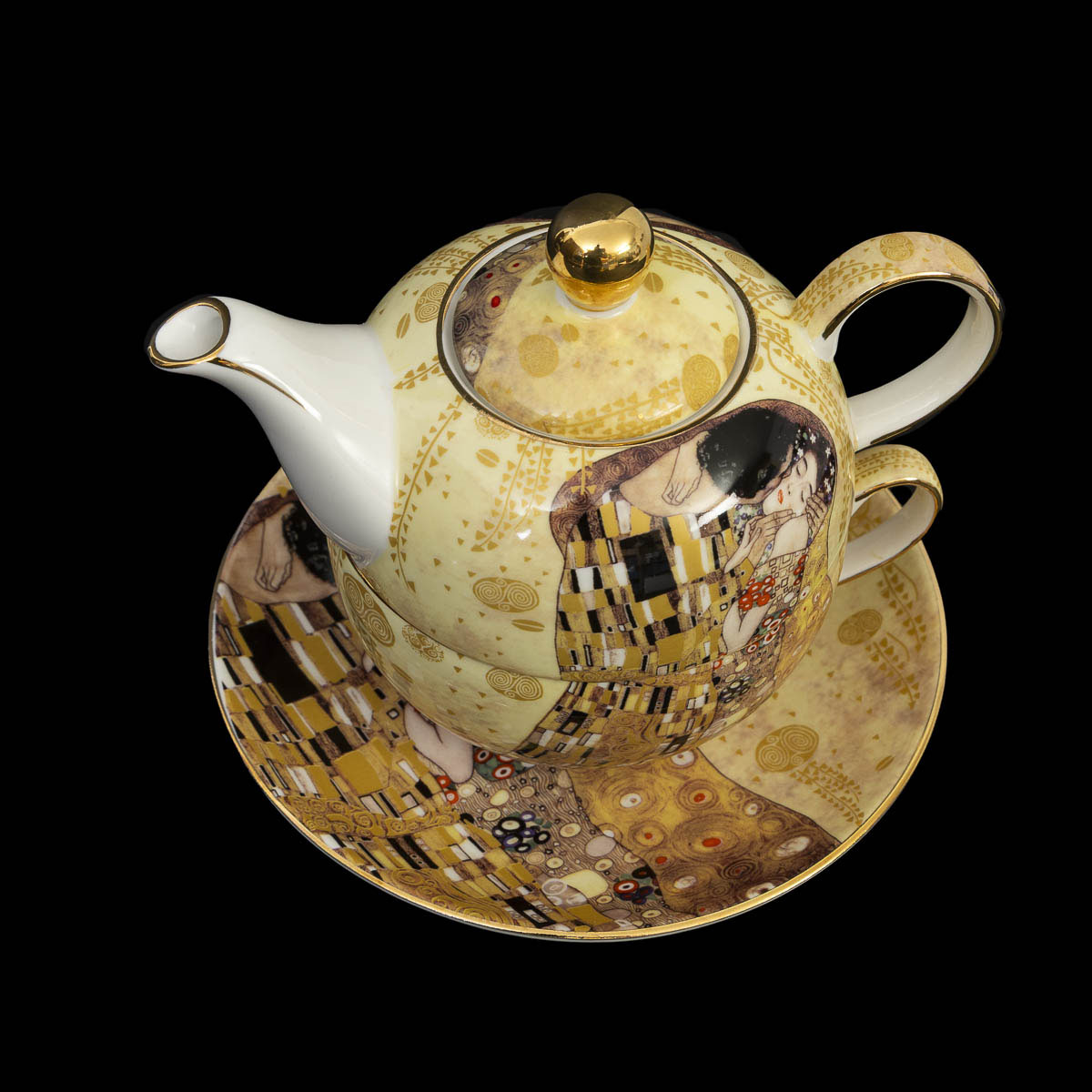 Dúo Taza y Tetera Gustav Klimt: El beso  (detalle n°2)