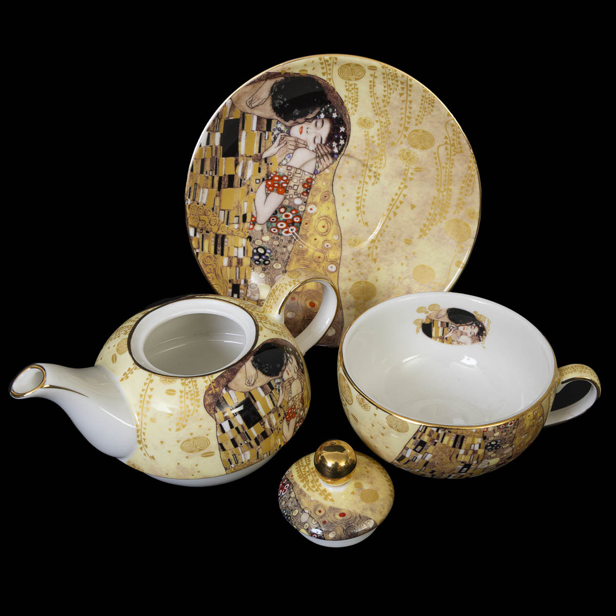 Dúo Taza y Tetera Gustav Klimt: El beso  (detalle n°3)