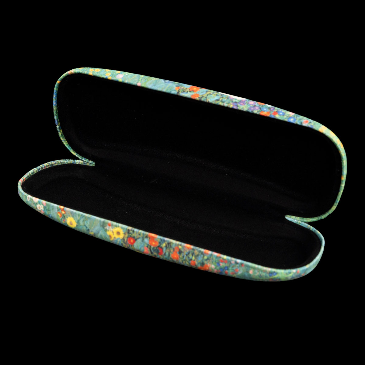 Etui à lunettes Gustav Klimt : Jardin fleuri aux tournesols (ouvert)