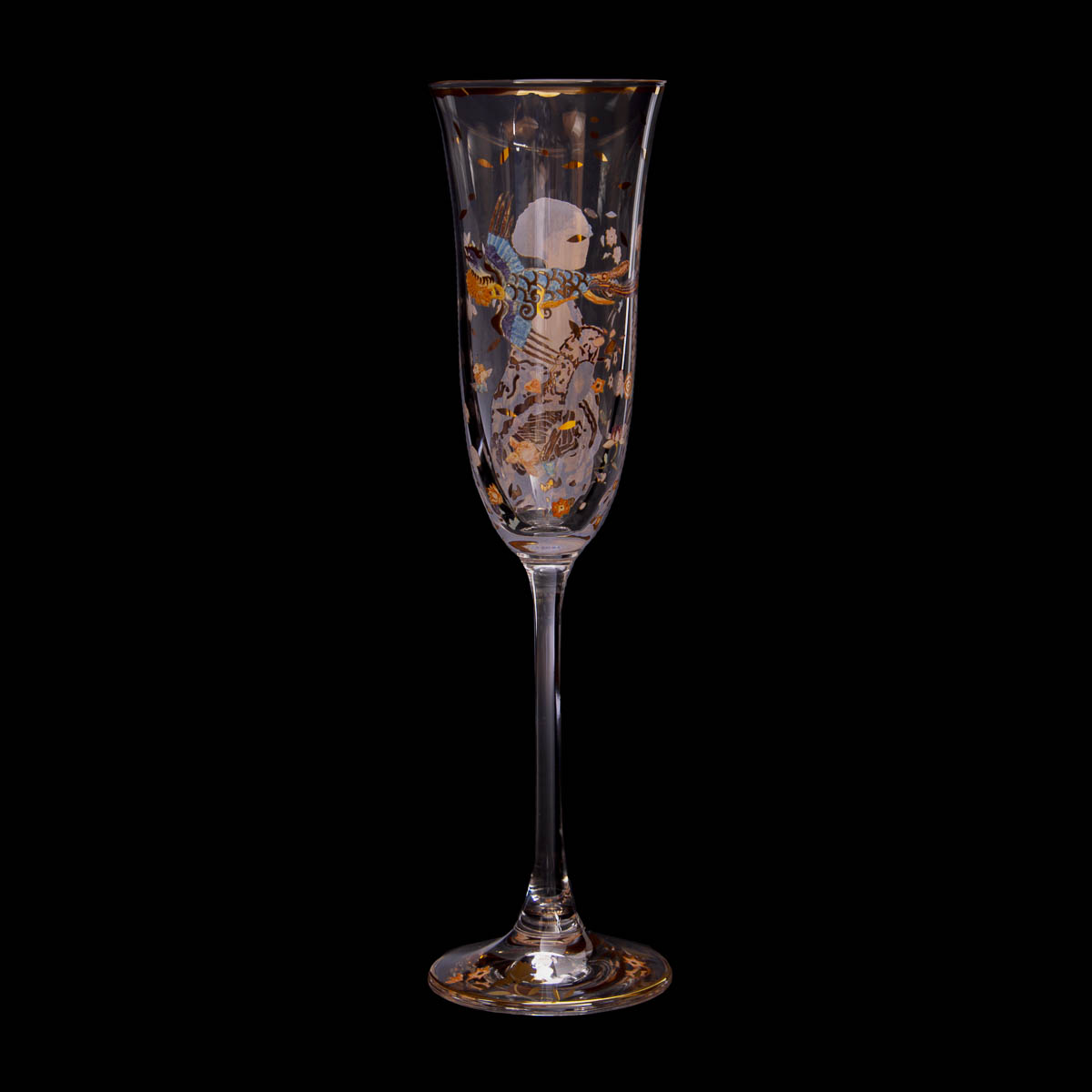 Flûte à Champagne Klimt- La dame à l'éventail (verso)