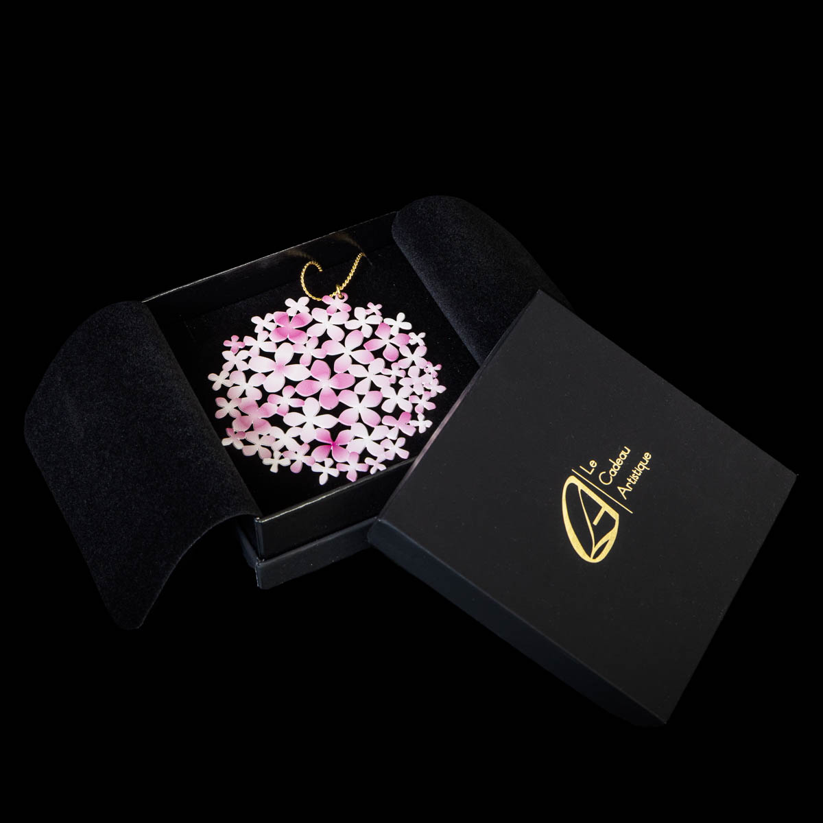 Colgante según Gustav Klimt - Jardín en flor (verano), detalle 2