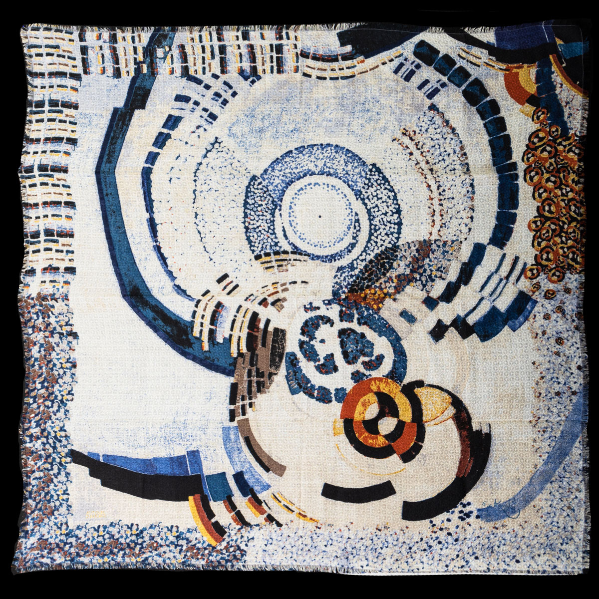 Wool and silk scarf by Petrusse - Kupka: Around a dot (1920-1930)