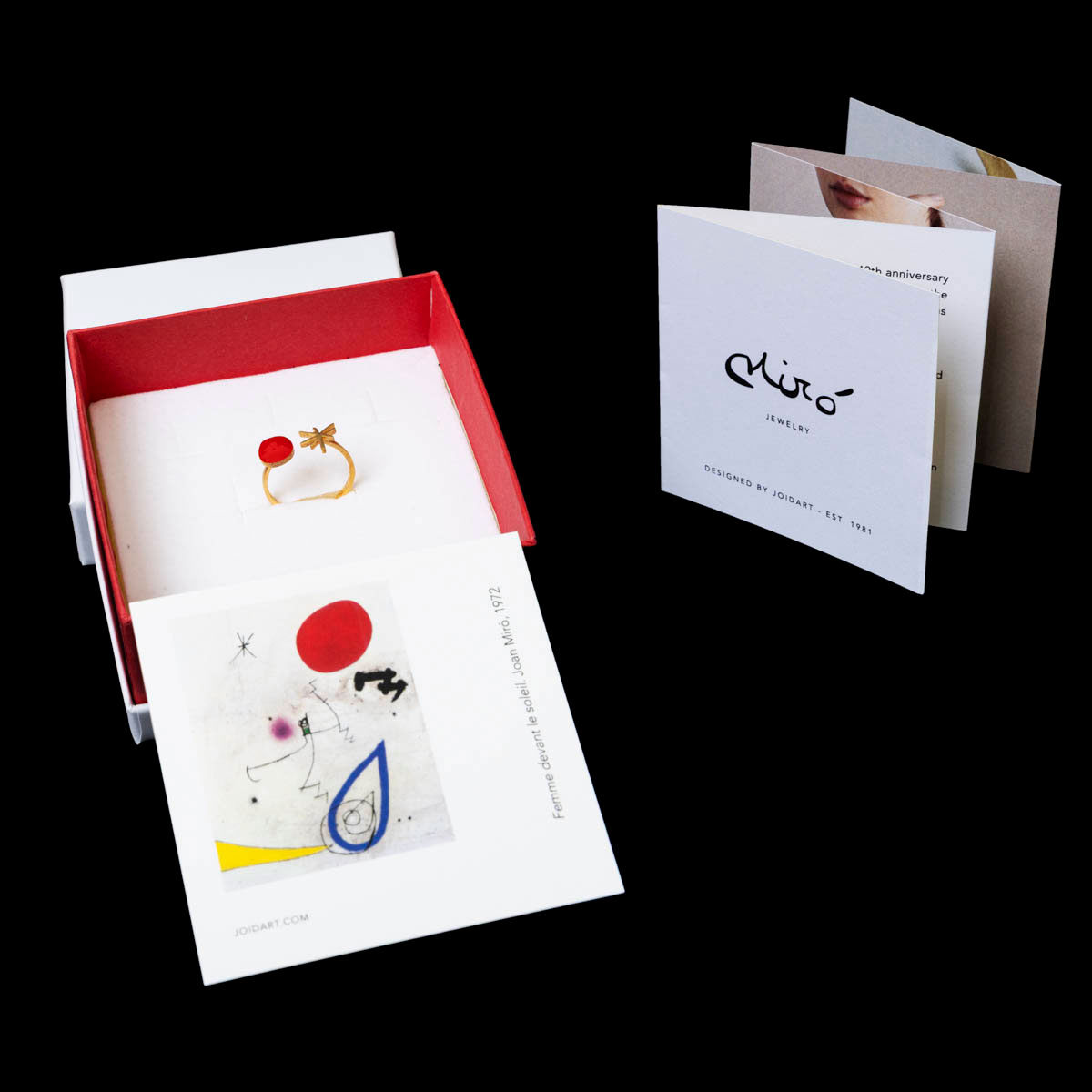 Anello ispirato a Joan Mirò: Stella, sole rosso (dettaglio n°3)