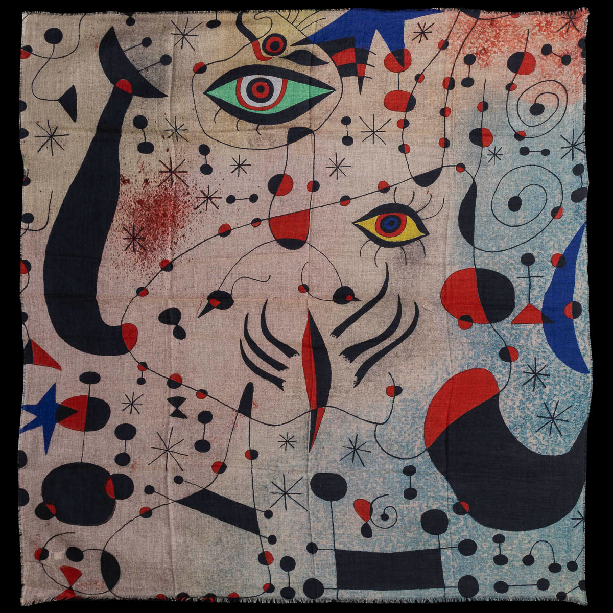 Pañuelo Cuadrado de lana y seda de Petrusse - Joan Miró: Signos y constelaciones enamorados de una mujer (1941)