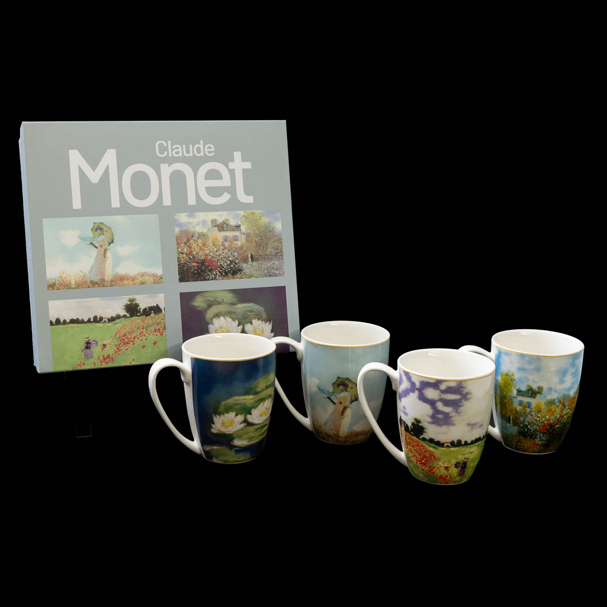 Coffret 4 Mugs en porcelaine Claude Monet (détail 1)
