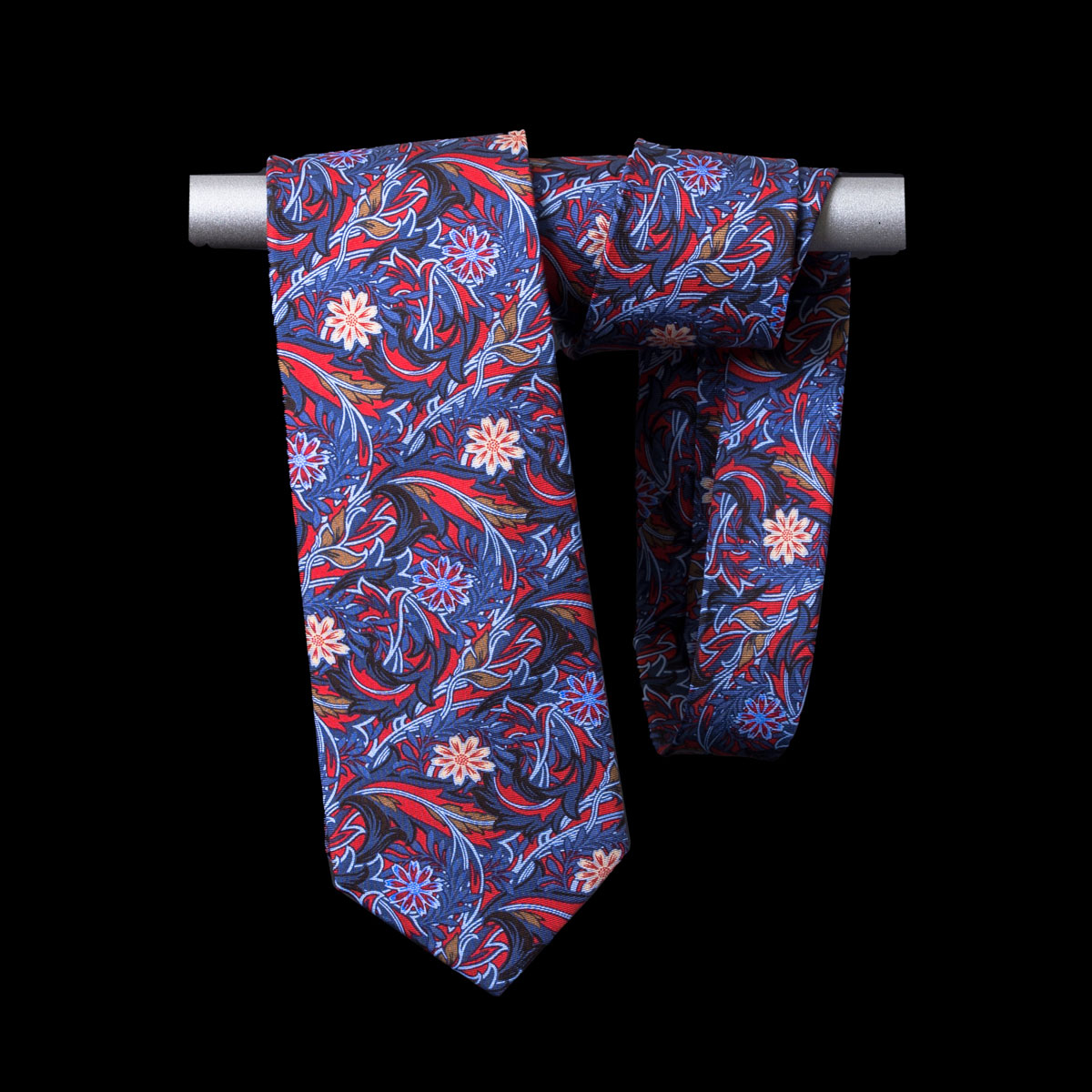 Cravatta seta Morris : Swirling florals (dettaglio)