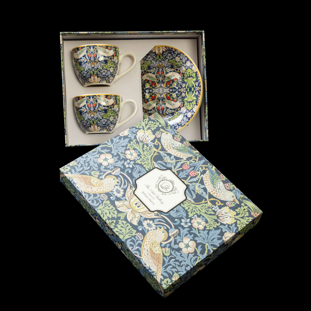 Set di 2 tazze Espresso William Morris, Strawberry Thief Blue (dettaglio n°1)