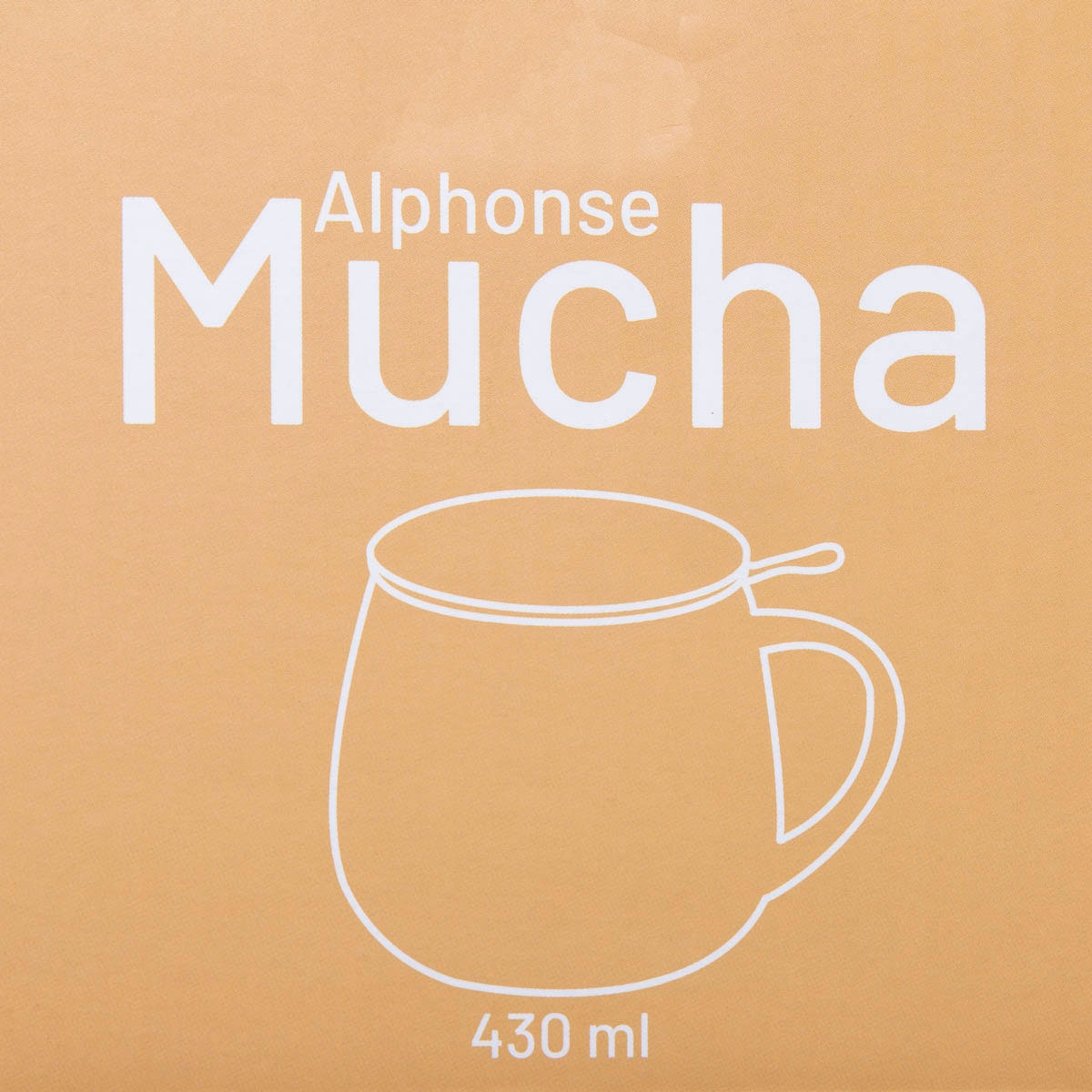 Mug snuggle in porcellana con infusore per tè Alfons Mucha, Topazio (Arancione), dettaglio ,°2