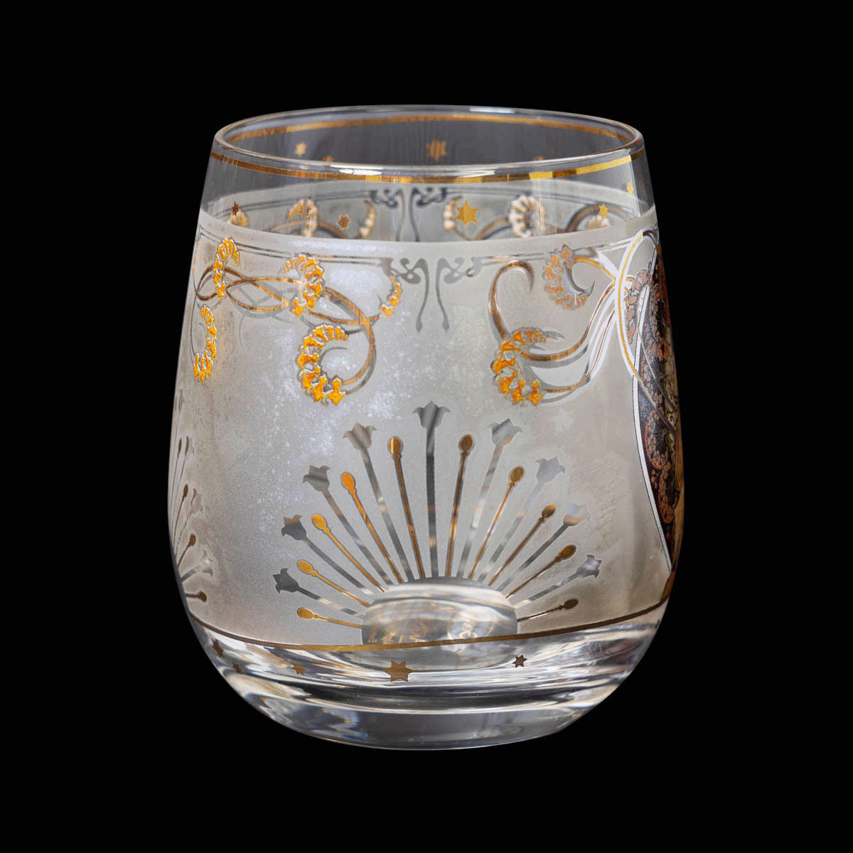 photophore en verre Alfons Mucha : Rêverie (détail 1)