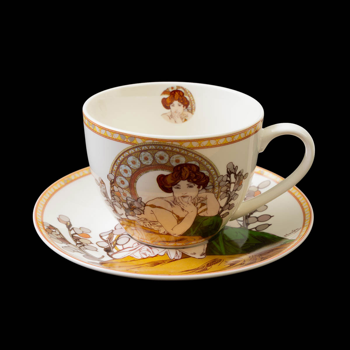 Mucha set of 2 cups - Topaz (detail n°3)