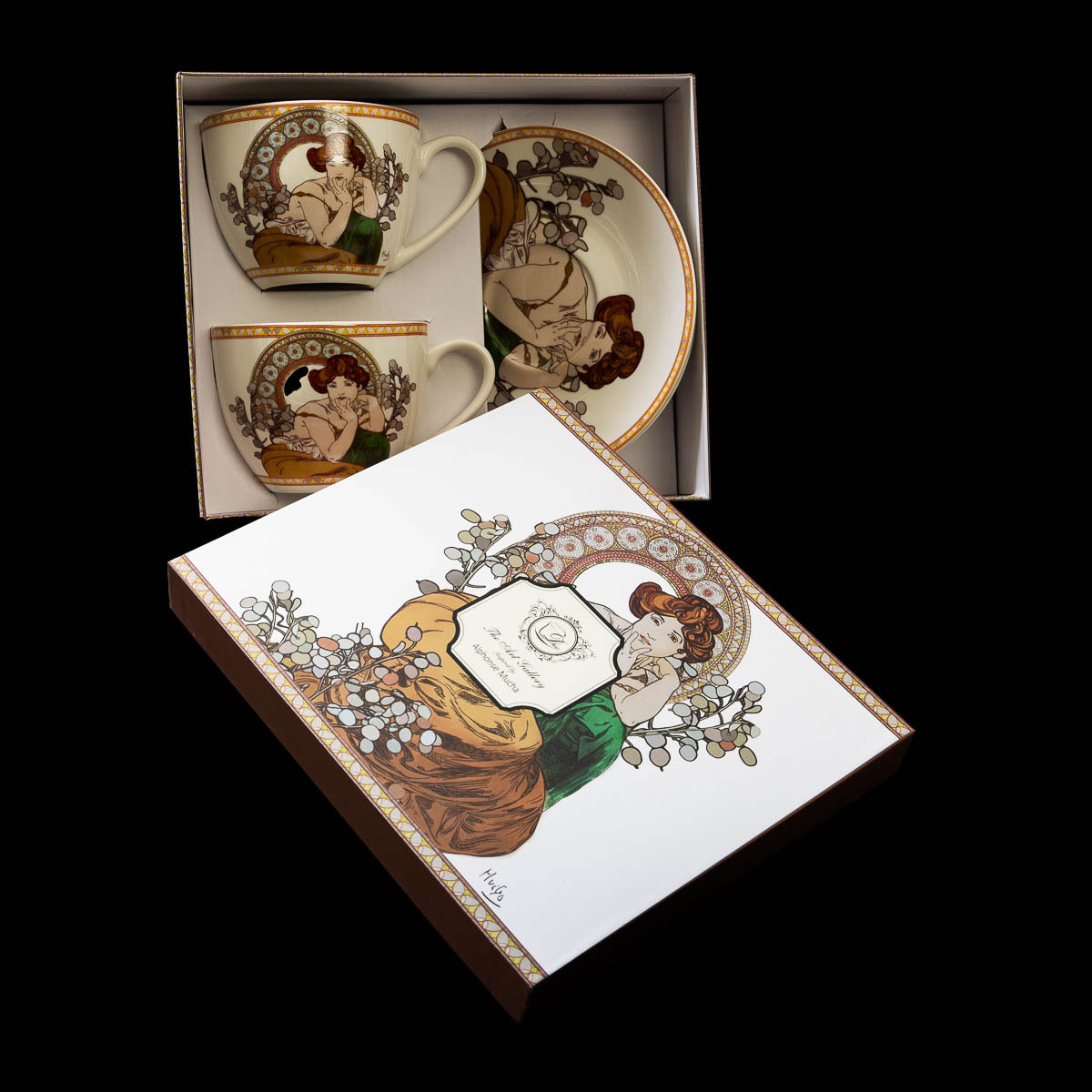 Mucha set of 2 cups - Topaz (detail n°1)