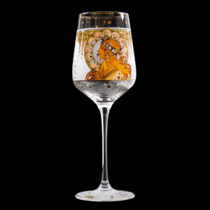 Goebel : Alphonse Mucha Wine Glass : Zodiac