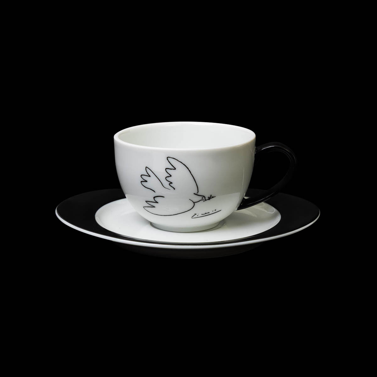 Set de 2 Tasses à café et sous-tasse Picasso : La colombe de la Paix (détail 2)